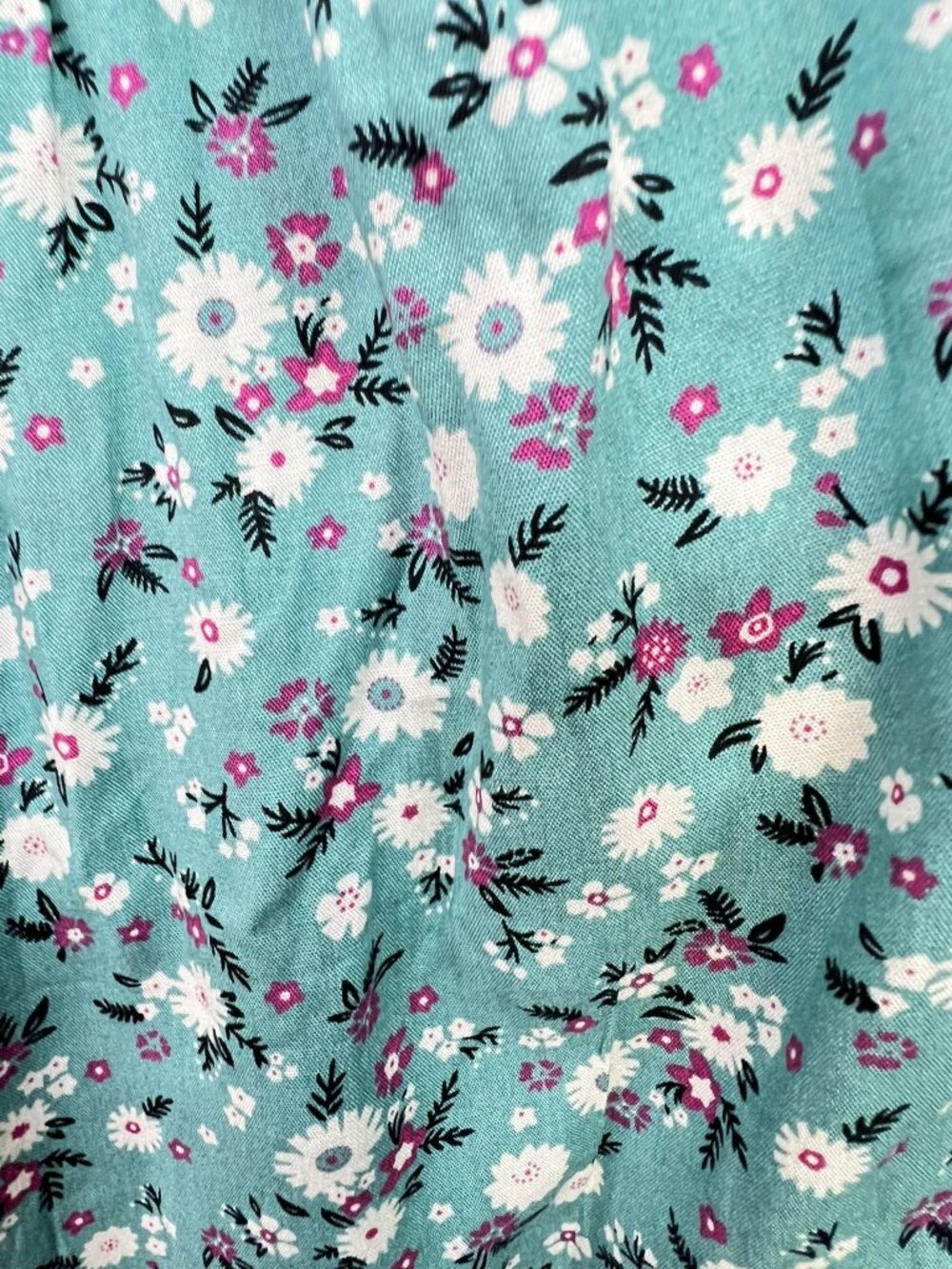 Womens Cottagecore Drawstring Maxi Dress Flutter Sleeve 18-20 Green Blue Floral - Picture 4 of 15